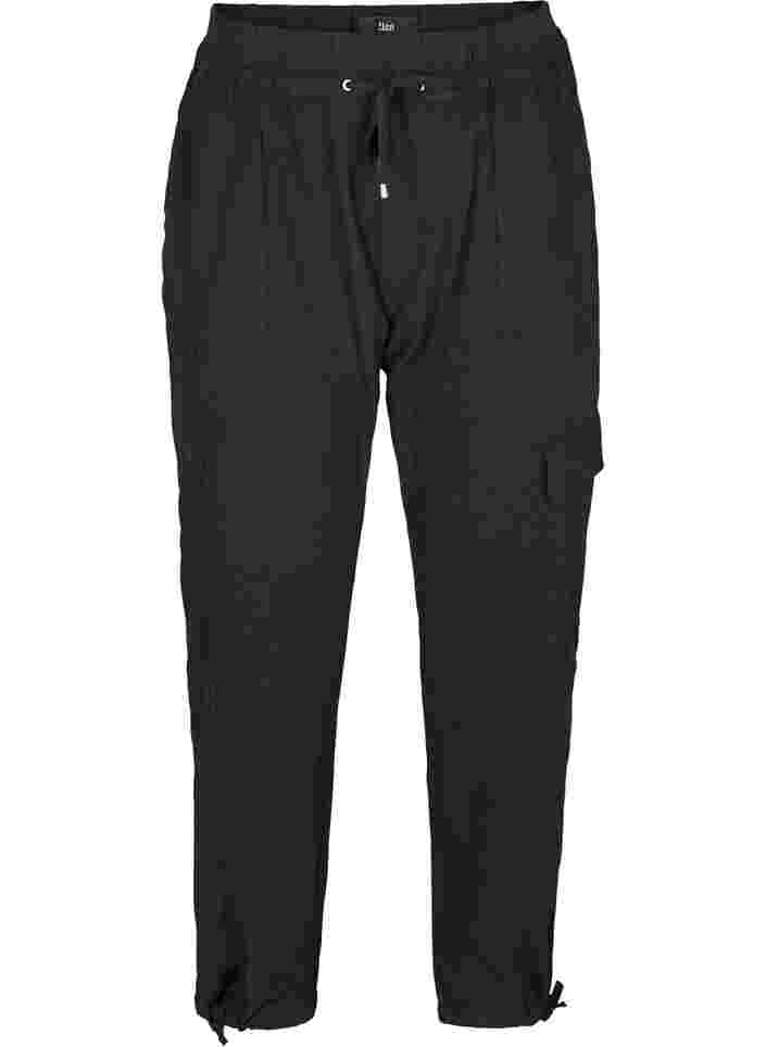 Lockere Hose aus Baumwolle, Black, Packshot image number 0