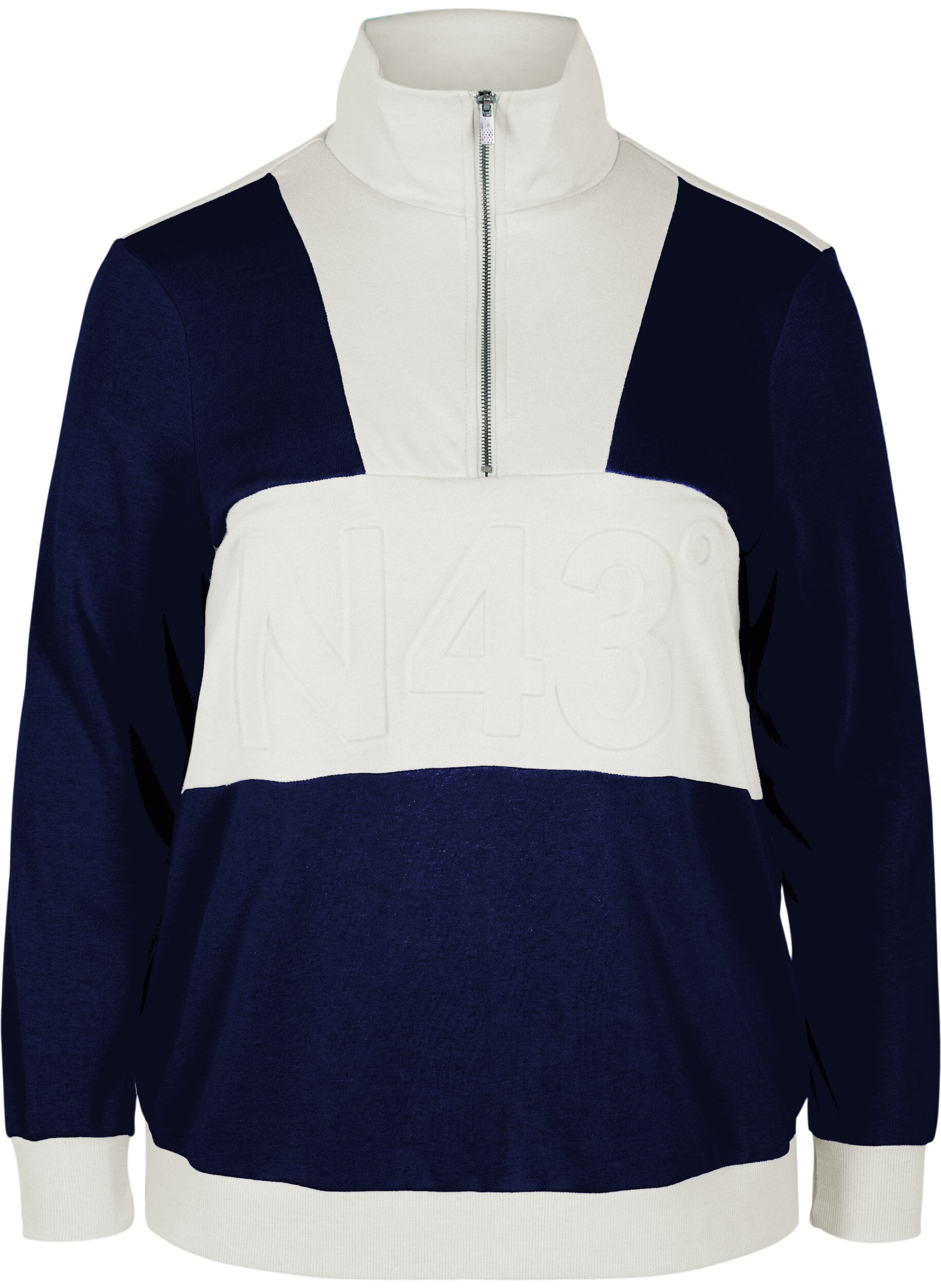 Zizzi Sweatshirt mit Colour-Block, Night Sky/Off White, Packshot image number 0