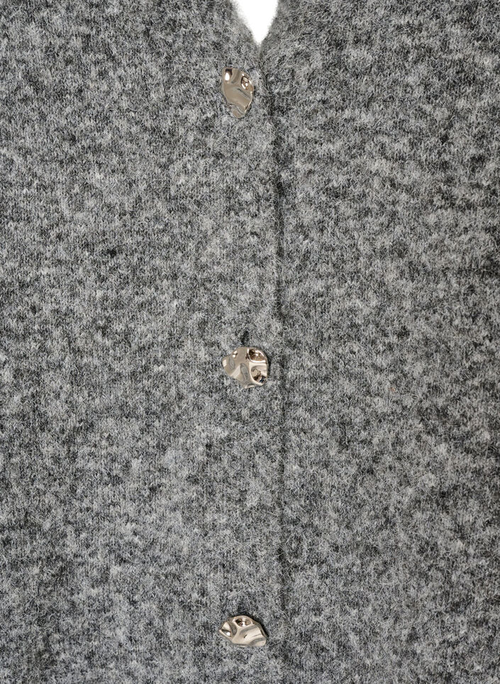 Strickweste mit V-Ausschnitt und Zierkn&ouml;pfen, Grau, Packshot image number 2