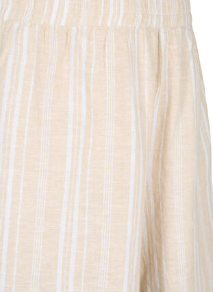 Gestreifte kurze Hose aus einer Leinen-Viskose-Mischung, Beige White Stripe, Packshot image number 2