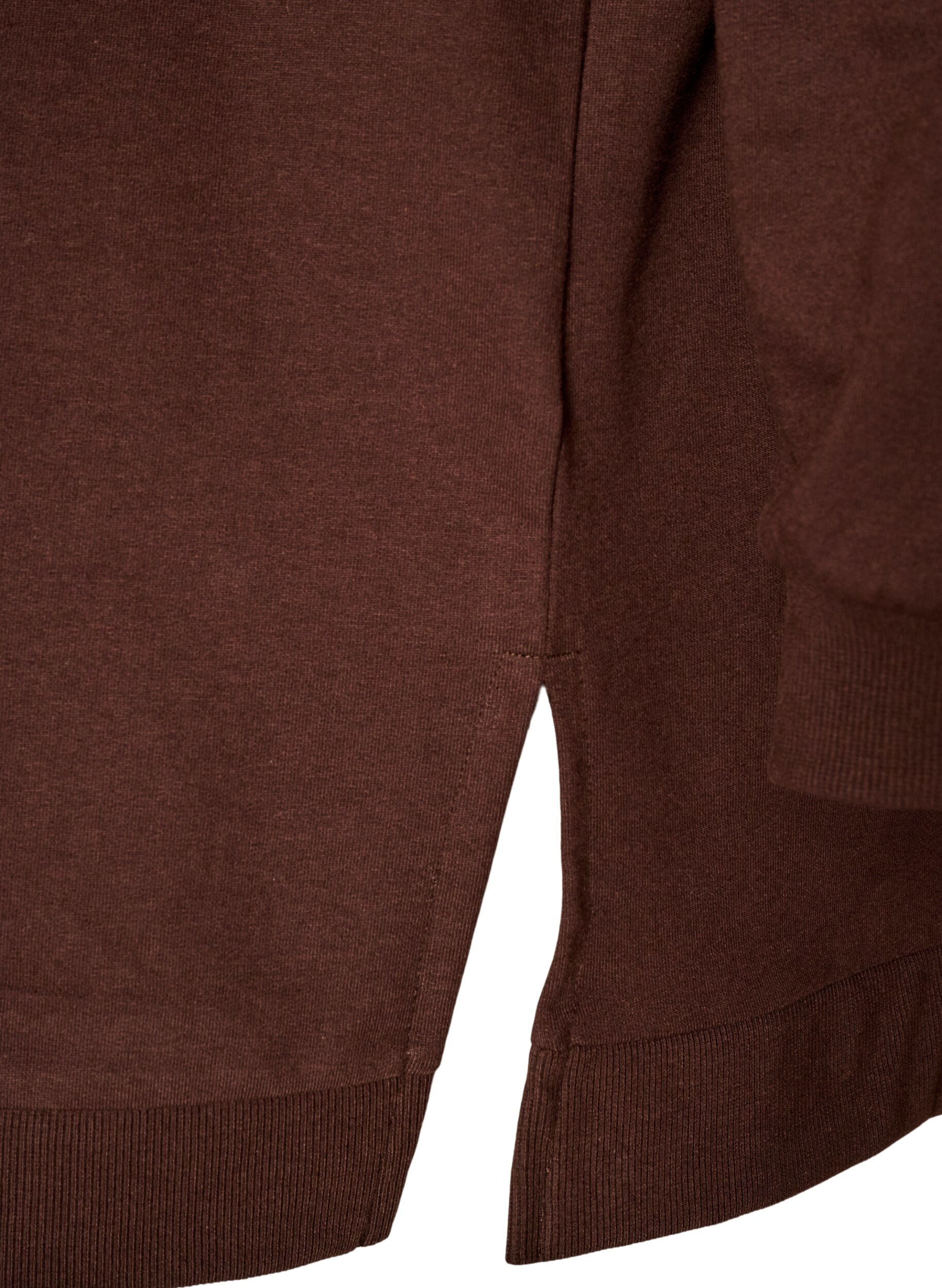 ZizziHoodie mit Textmotiv aus Frottee, Braun, Packshot image number 3