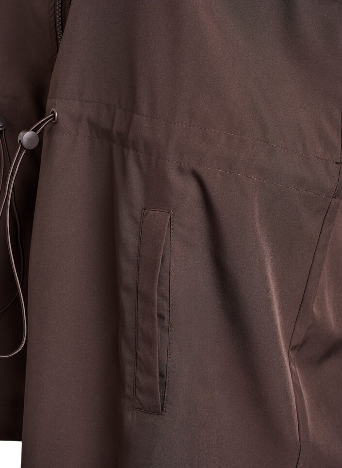 Ärmellose Weste mit Gummizug in der Taille, Braun, Packshot image number 3