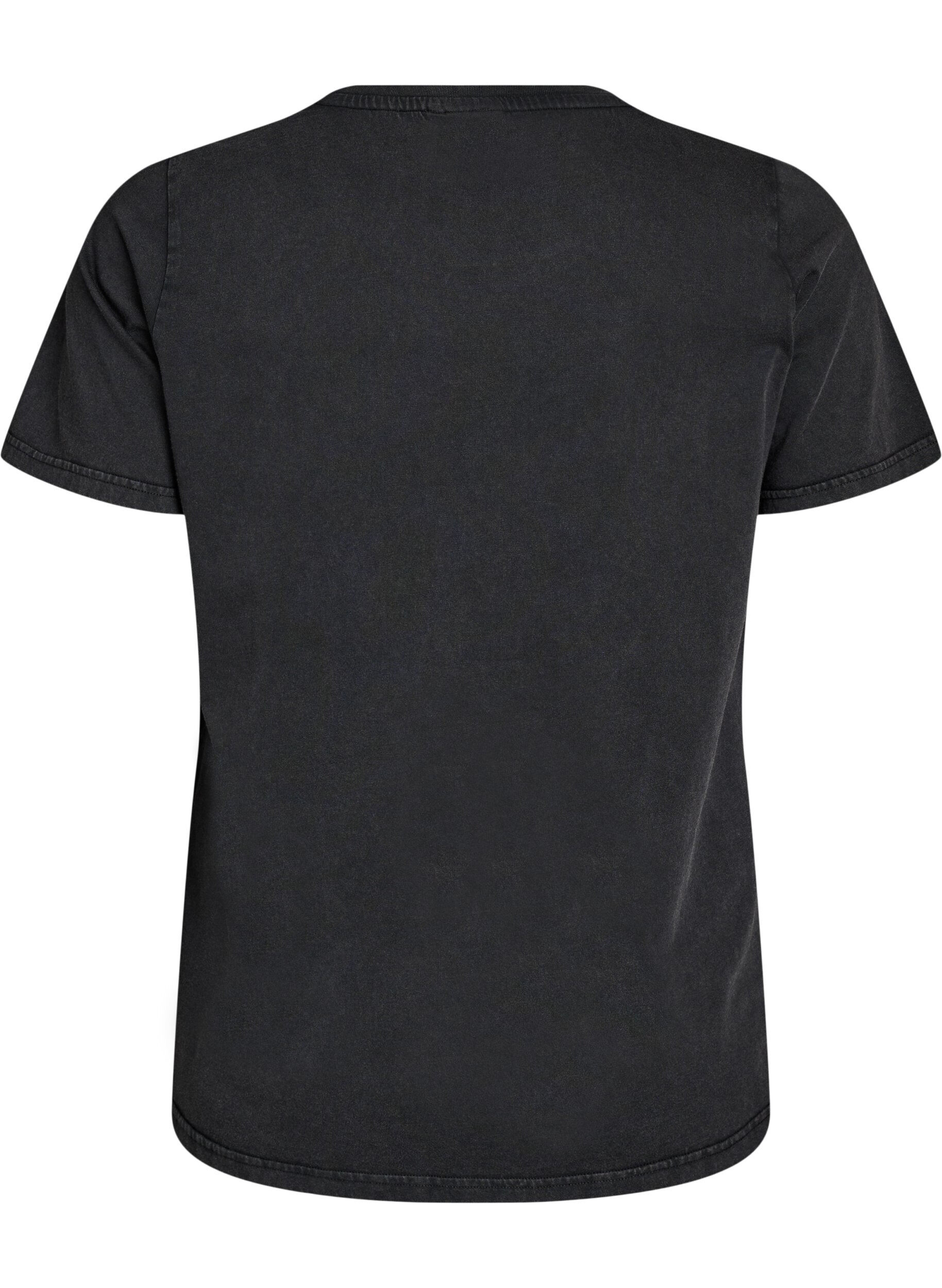 ZizziT-Shirt aus Bio-Baumwolle mit Rockprint, Schwarz, Packshot image number 1