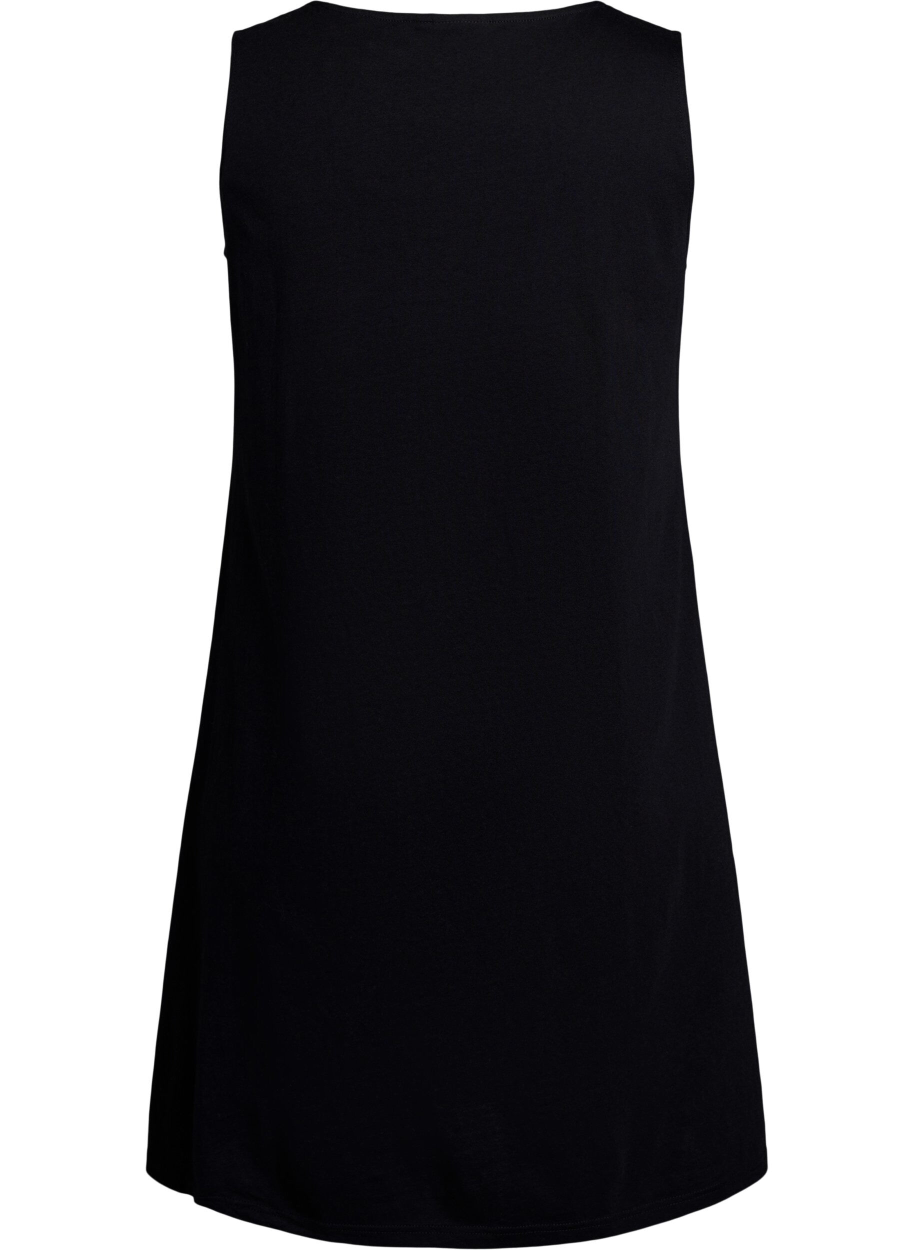 Zizzi &Auml;rmelloses Kleid in A-Linie, Schwarz, Packshot image number 1