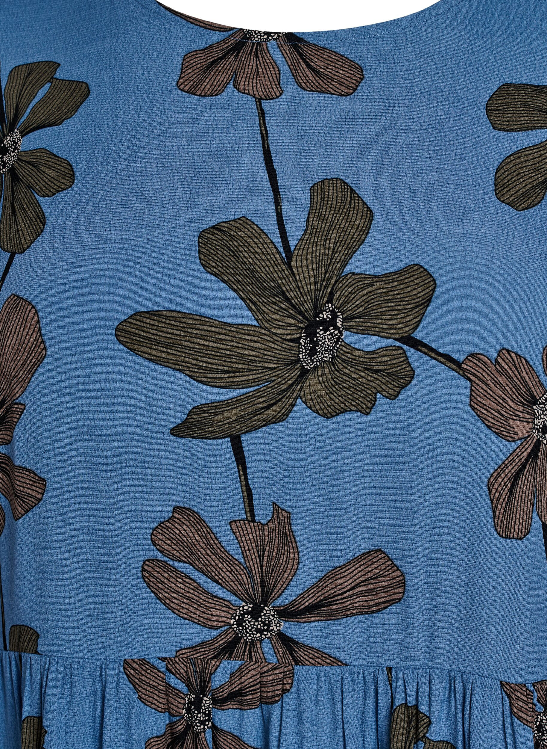 Zizzi Lang&auml;rmelige Tunika mit Teilungsnaht, Blau, Packshot image number 2