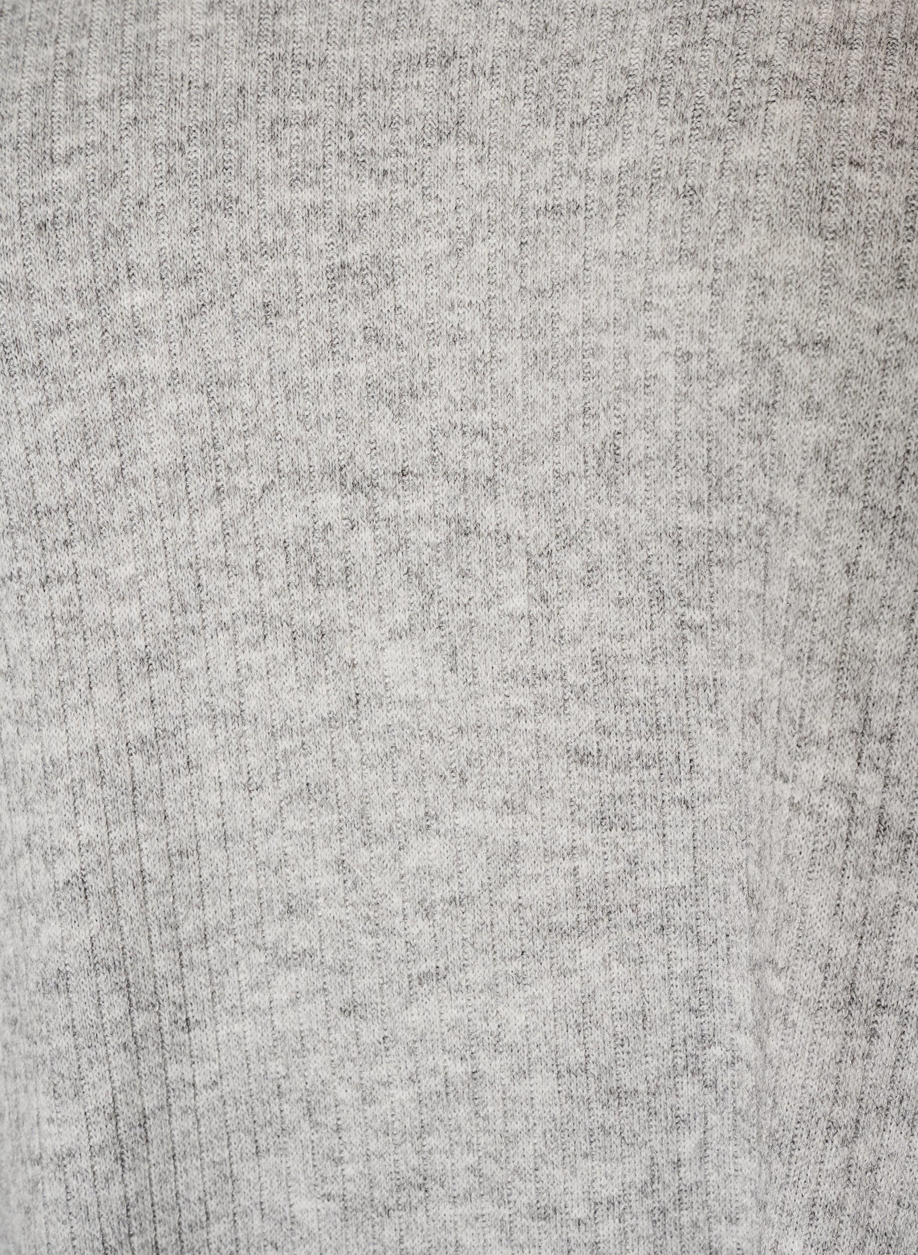 ZizziBluse aus Jersey mit Rippstruktur und V-Ausschnitt, Grau, Packshot image number 2
