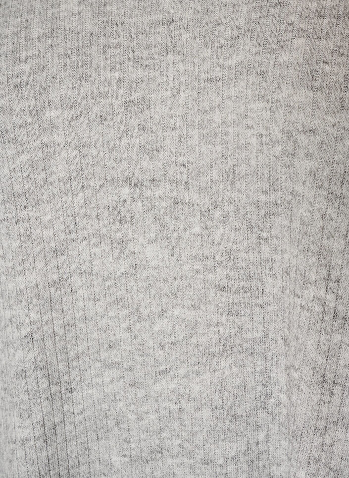 Bluse aus Jersey mit Rippstruktur und V-Ausschnitt, Grau, Packshot image number 2