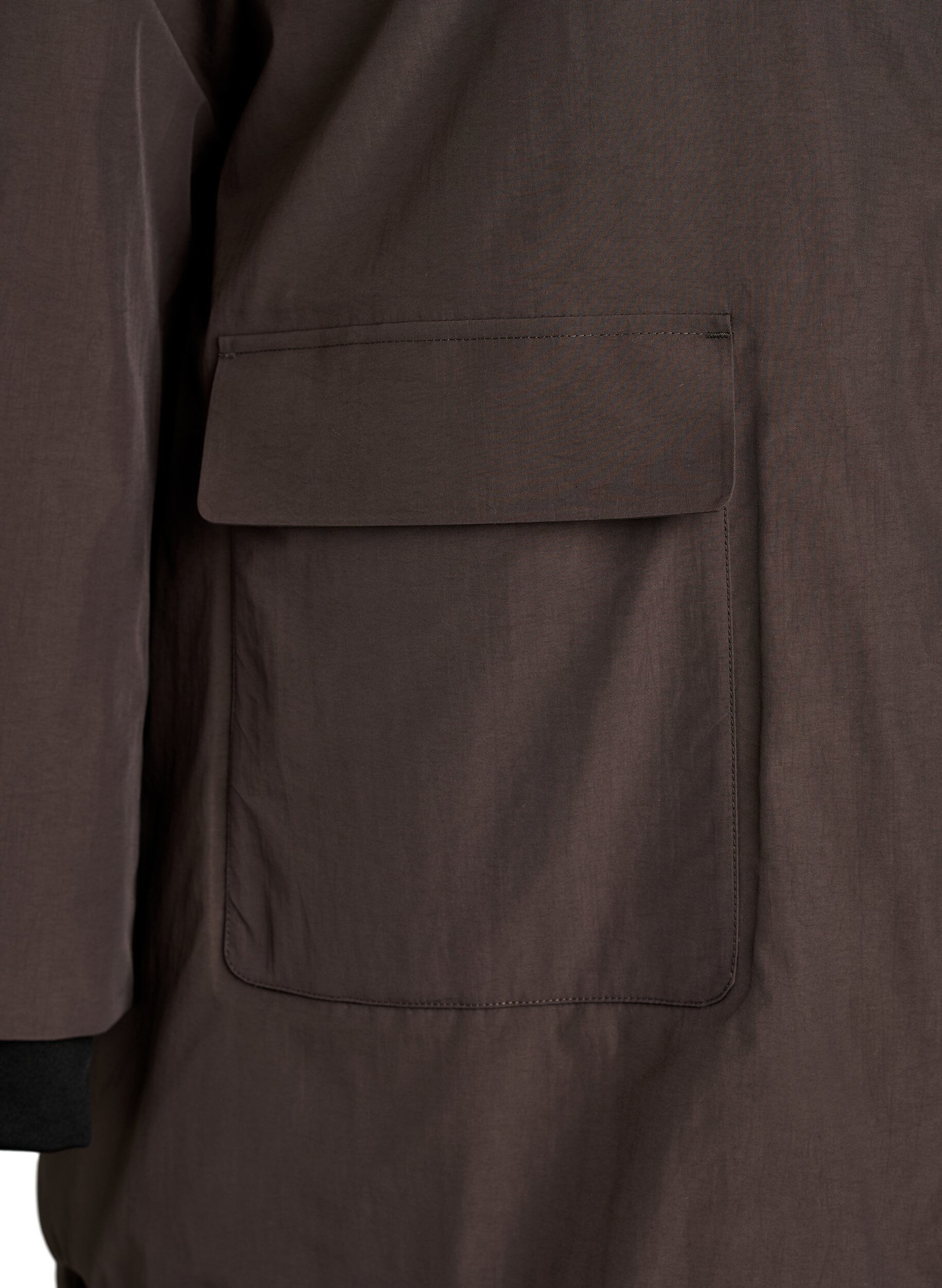 ZizziWasserdichter Parka mit Kapuze, Braun, Packshot image number 3