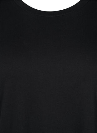 Kurzärmeliges Baumwollkleid mit Fransen, Black, Packshot image number 2