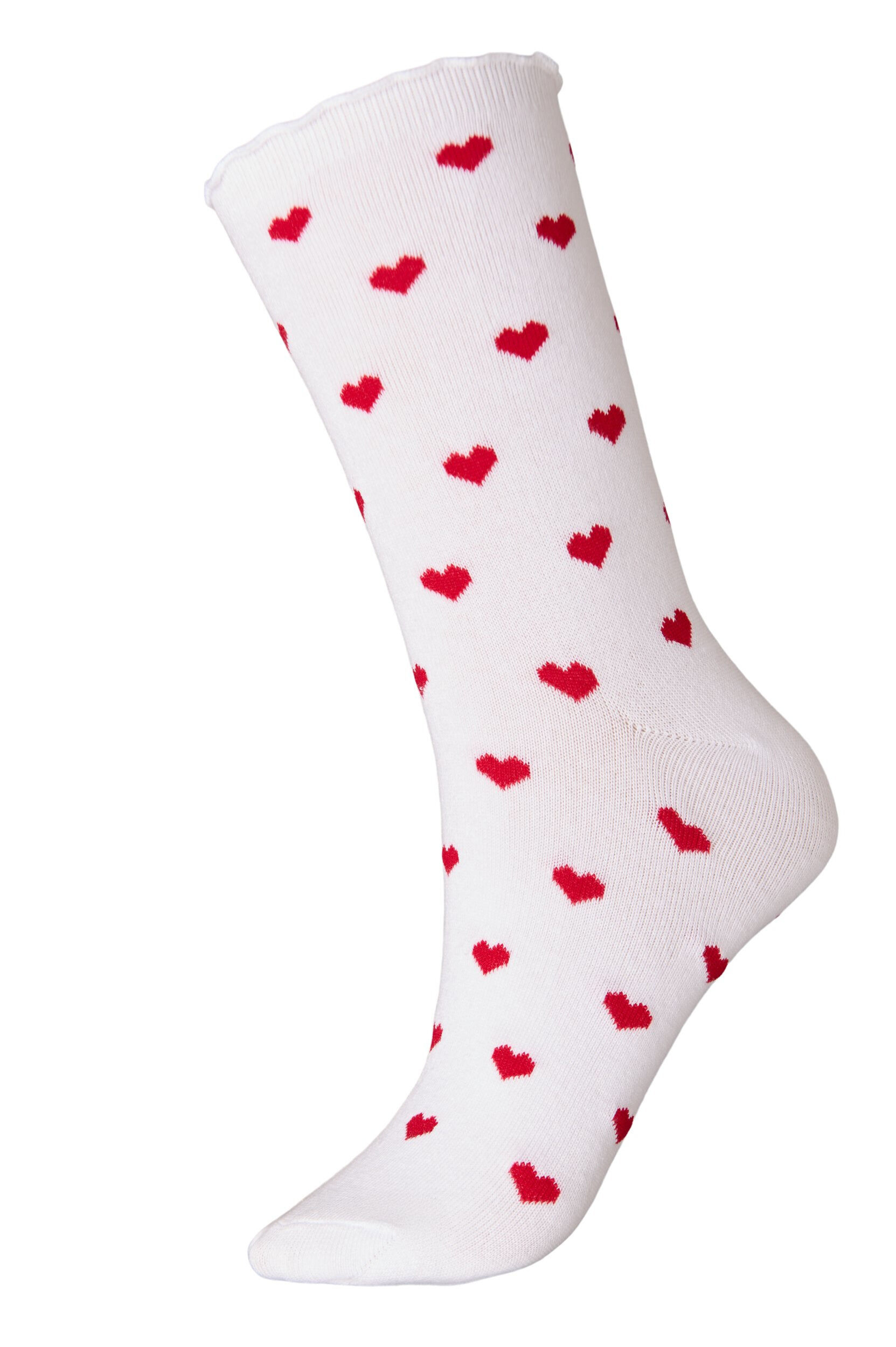 Zizzi Socken aus Baumwolle mit Mustern, Wei&szlig;, Packshot image number 0