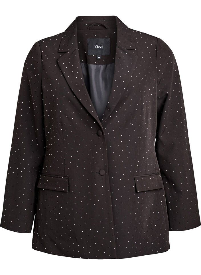 Blazer mit Strasssteinen, Schwarz, Packshot image number 0