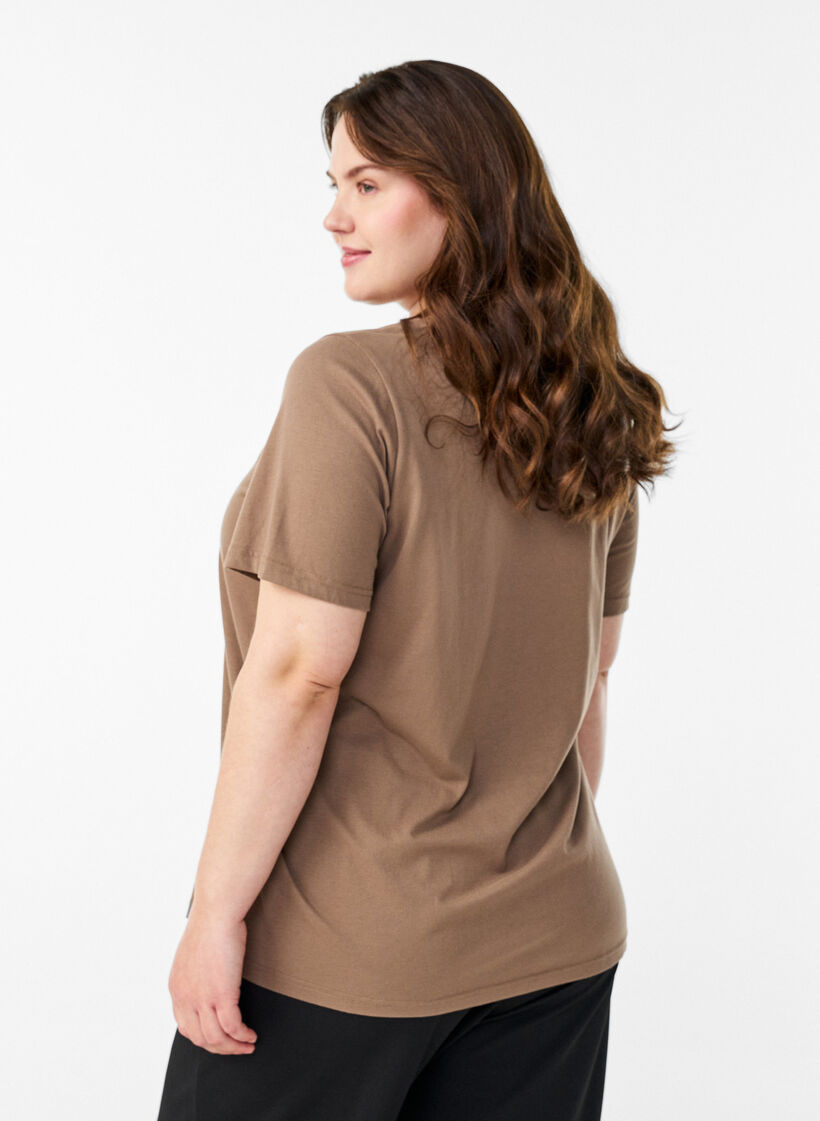 T-Shirt mit Print, Braun, Model image number 2