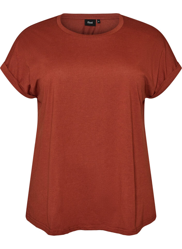 Kurz&auml;rmeliges T-Shirt aus einer Baumwollmischung, Rot, Packshot image number 0