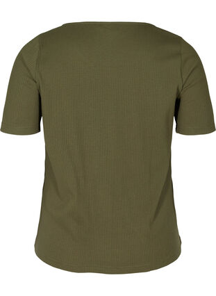Kurzarm T-Shirt mit Knöpfen, Ivy Green , Packshot image number 1
