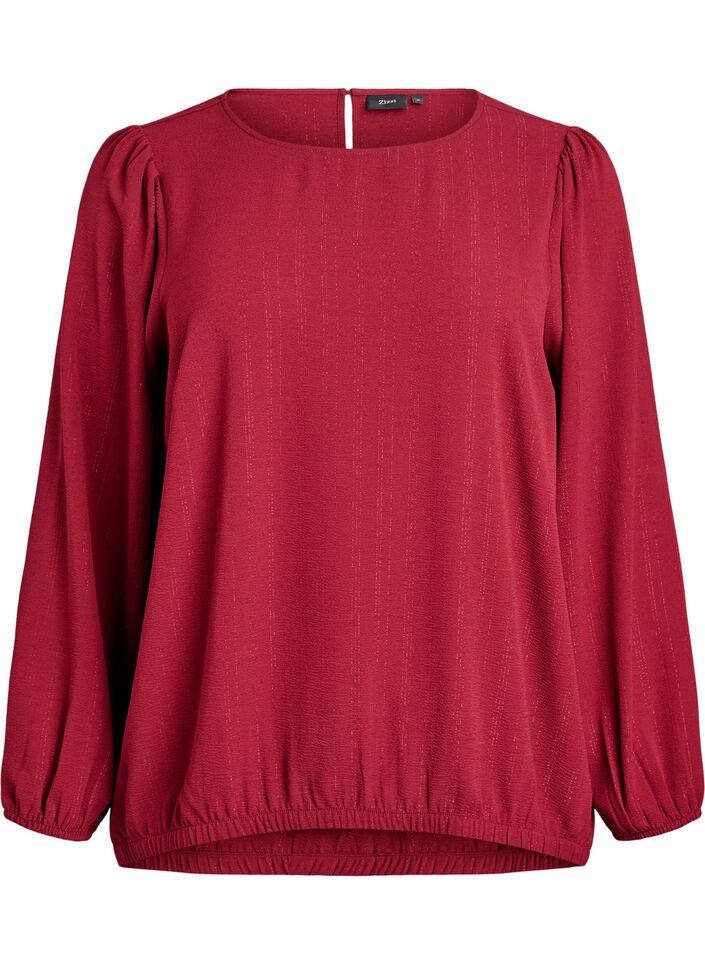 Bluse mit Glitzer, Dunkles Bordeaux, Packshot image number 0