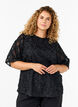 Bluse mit Harlekinmuster, Black, Model image number 0
