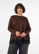 Bluse aus Jersey mit Spitzen, Braun, Model image number 0