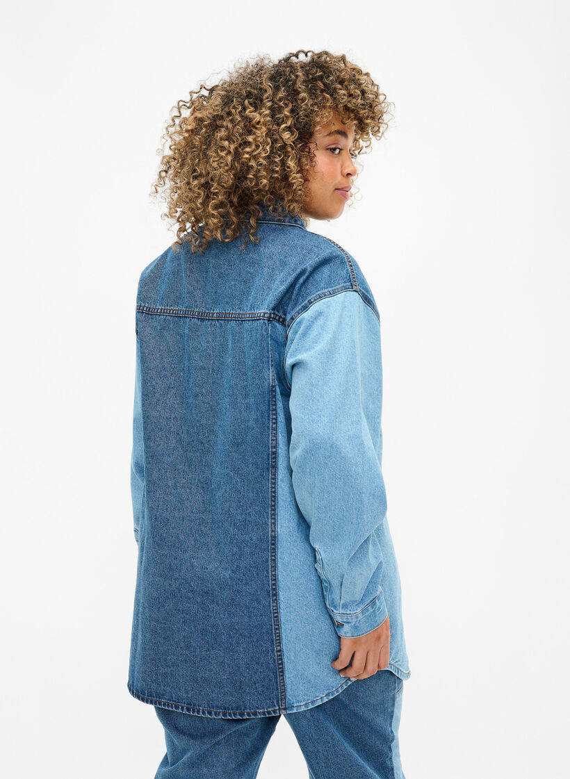 Colorblock Denim-Jacke, Light Blue Denim, Model image number 1