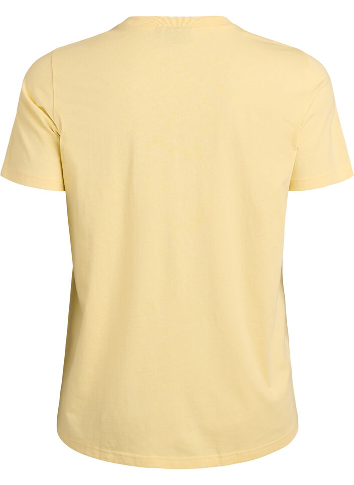 Basic-T-Shirt aus Baumwolle mit Rundhalsausschnitt, Gelb, Packshot image number 1