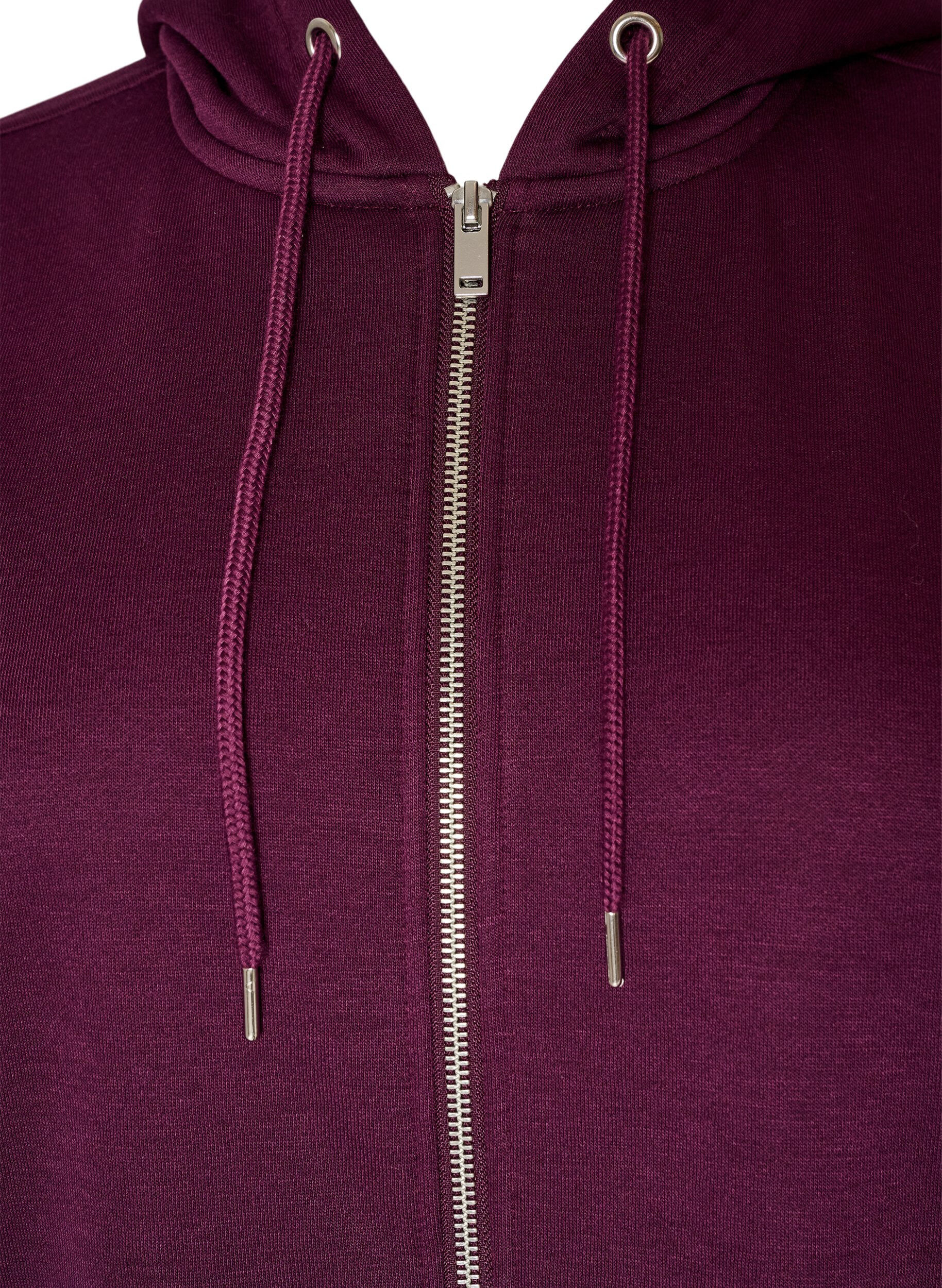 ZizziLanger Hoodie mit Rei&szlig;verschluss und Taschen, Lila, Packshot image number 2