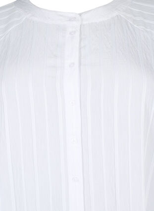 Langes Viskosehemd mit Streifenstruktur, Bright White, Packshot image number 2