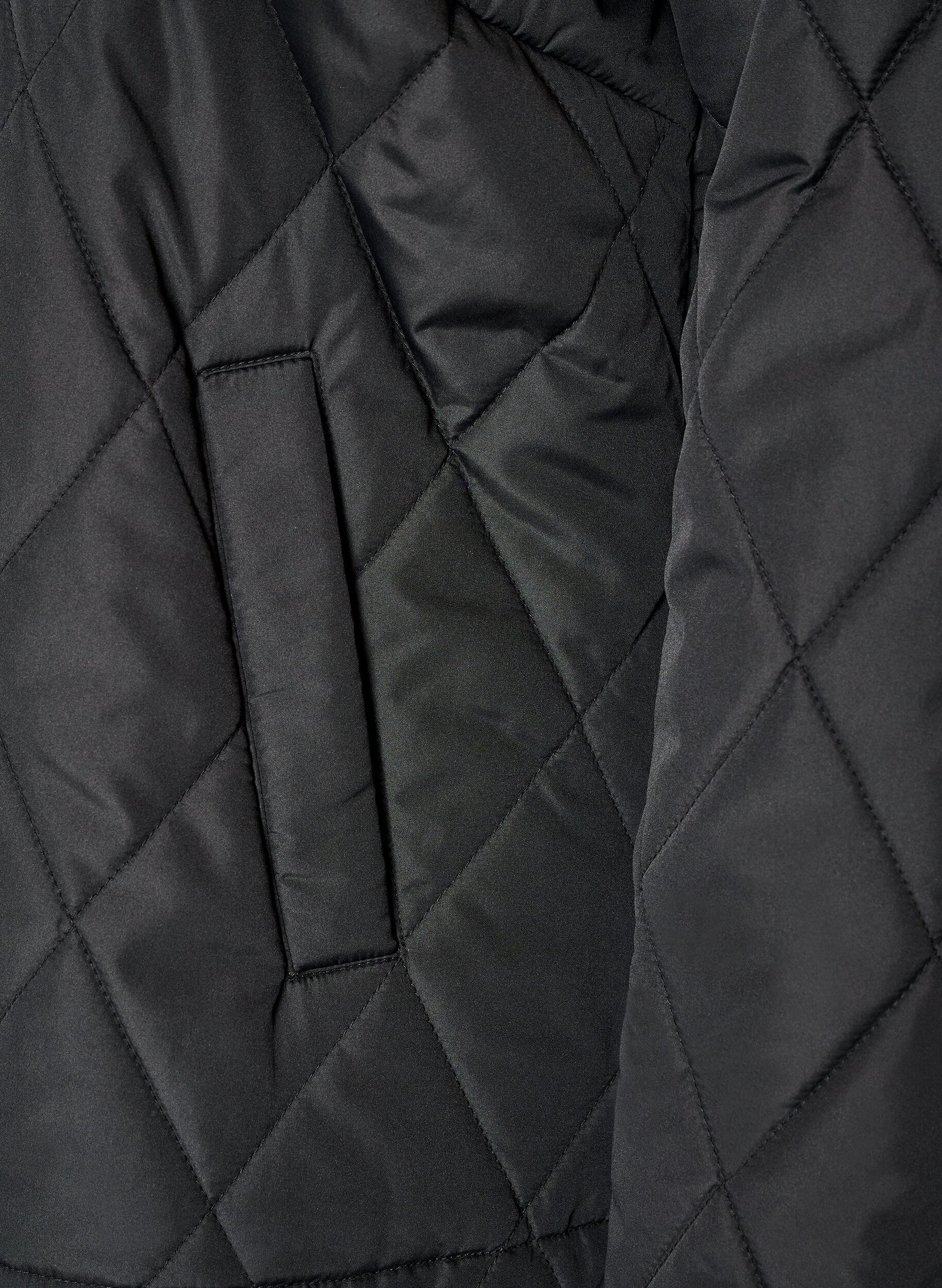 ZizziLeicht wattierte Jacke mit Rautensteppung, Schwarz, Packshot image number 3