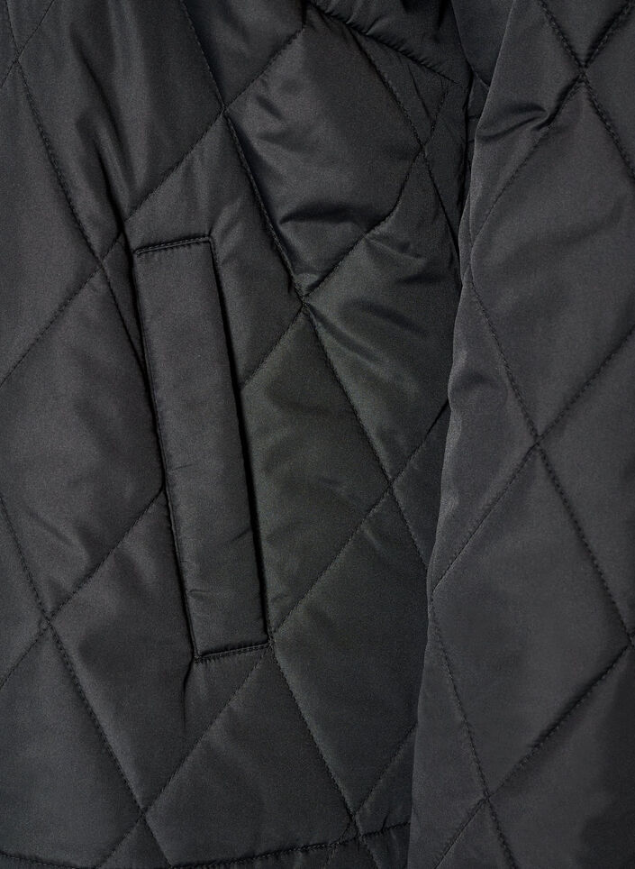 Leicht wattierte Jacke mit Rautensteppung, Schwarz, Packshot image number 3