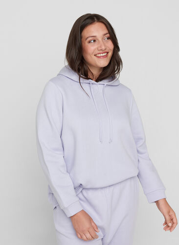 Sweatshirt mit Kapuze, Purple Heather, Model image number 0