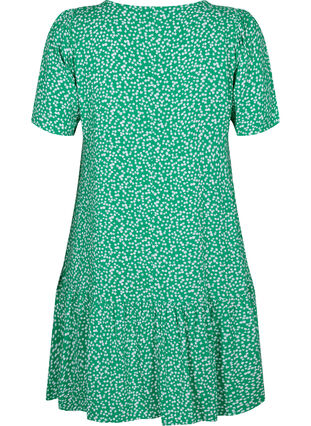 FLASH – Kleid aus Viskose mit Schnittlinie, Bright Green Wh. AOP, Packshot image number 1