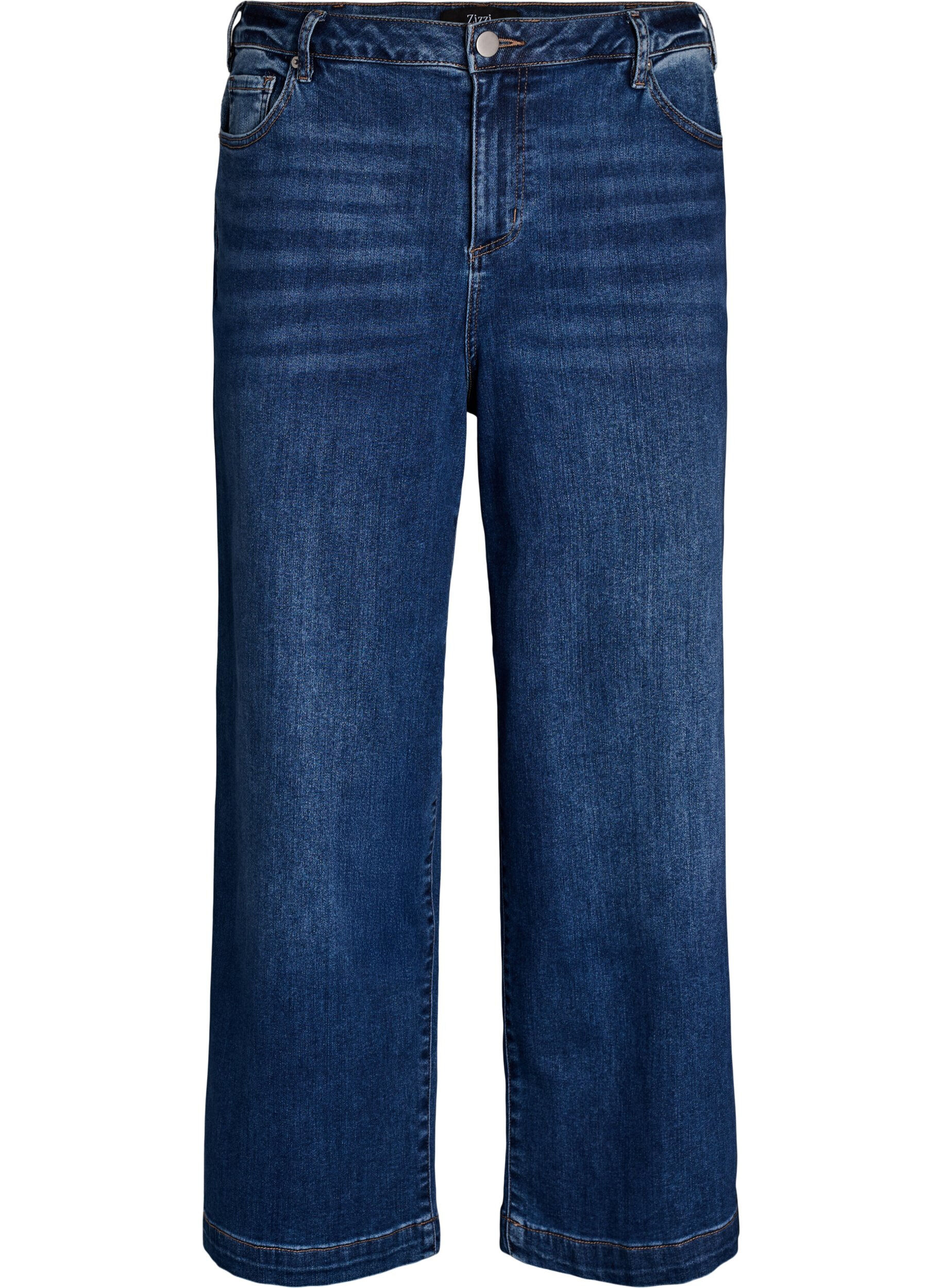 Zizzi Kiana Jeans mit Straight Fit und hoher Taille, Blau, Packshot image number 0