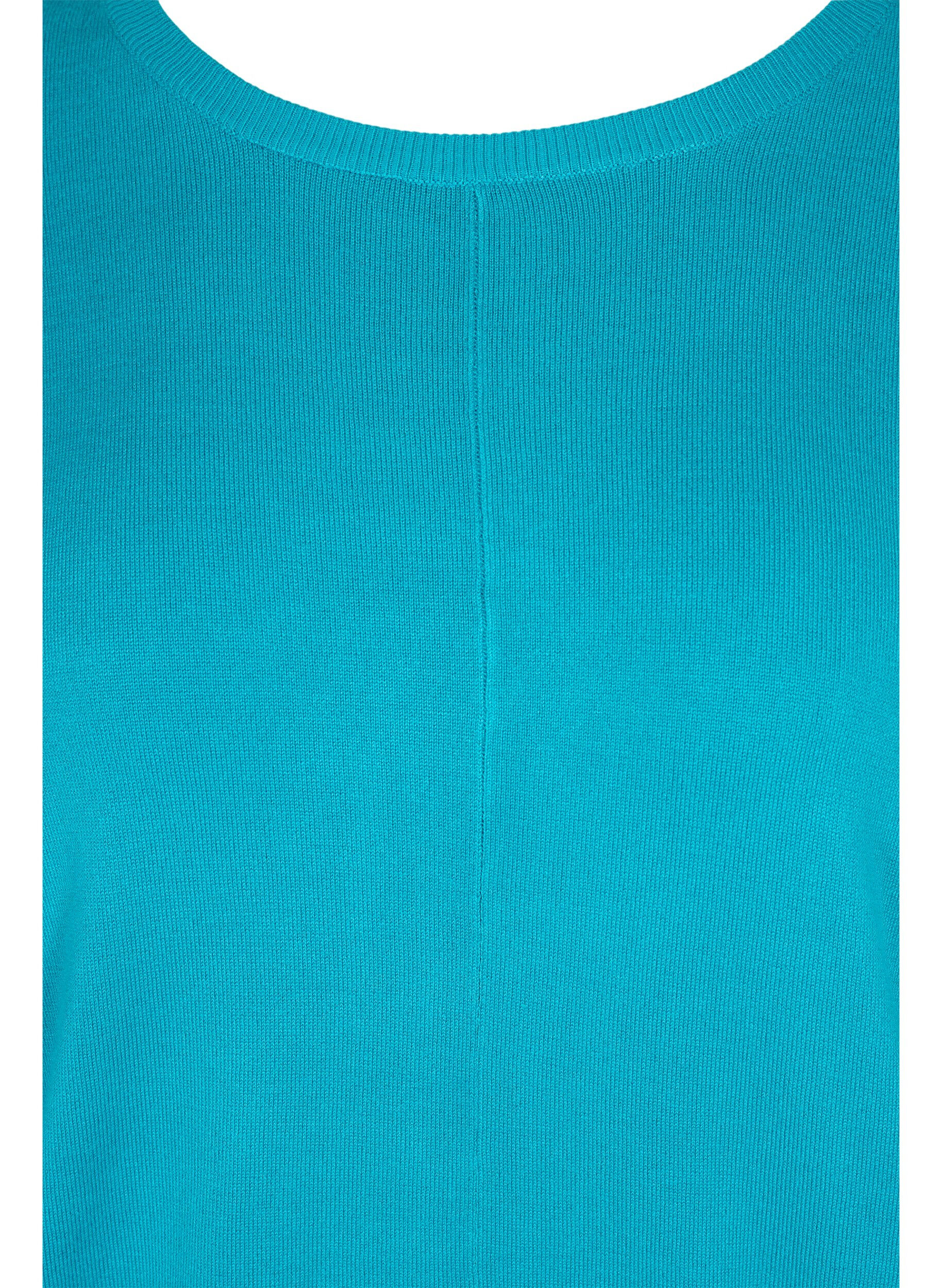 Zizzi Strick-Tunika aus Viskose-Mischung, Capri Breeze, Packshot image number 2