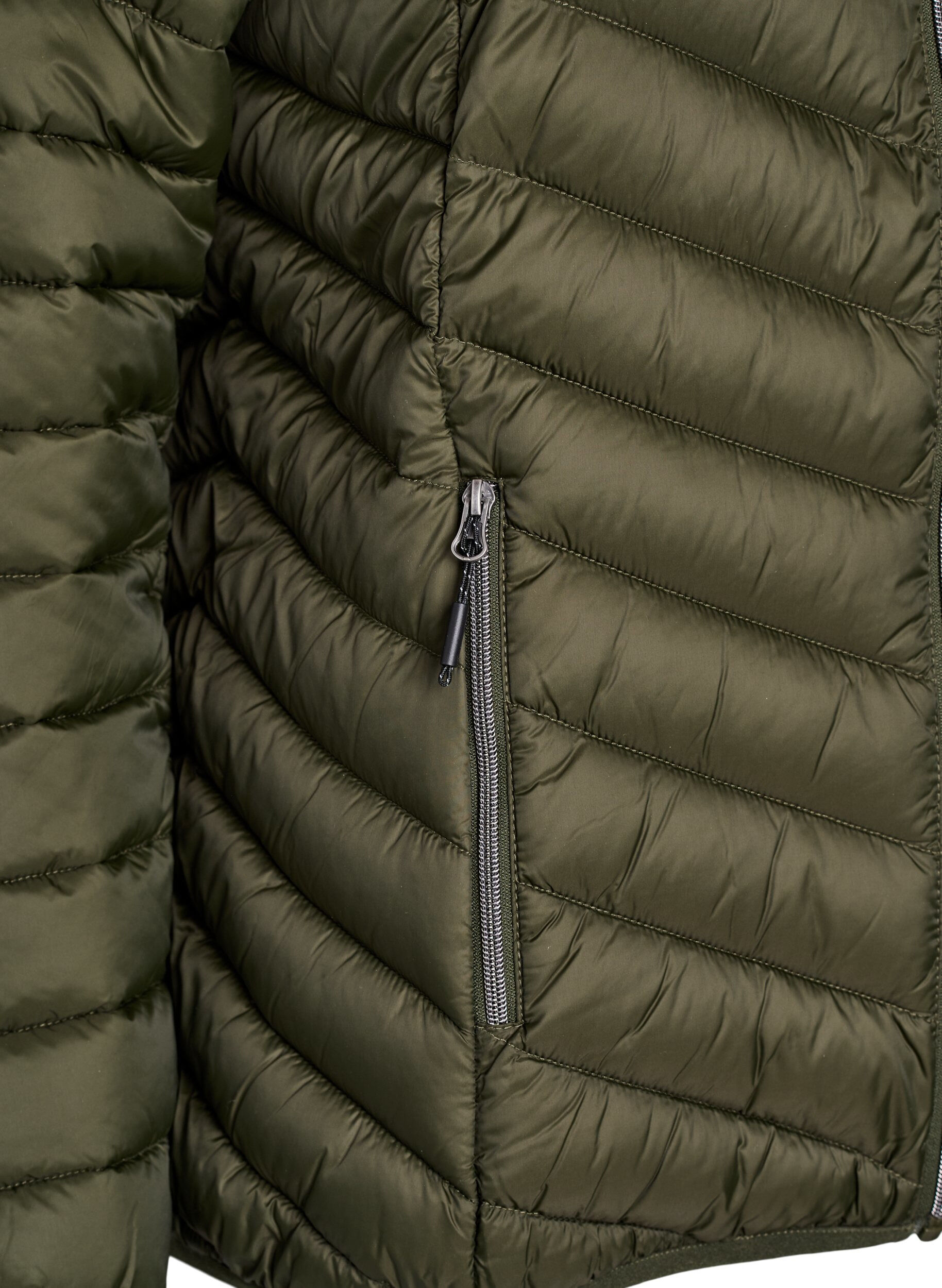 ZizziLeichte Steppjacke mit Kapuze, Gr&uuml;n, Packshot image number 3