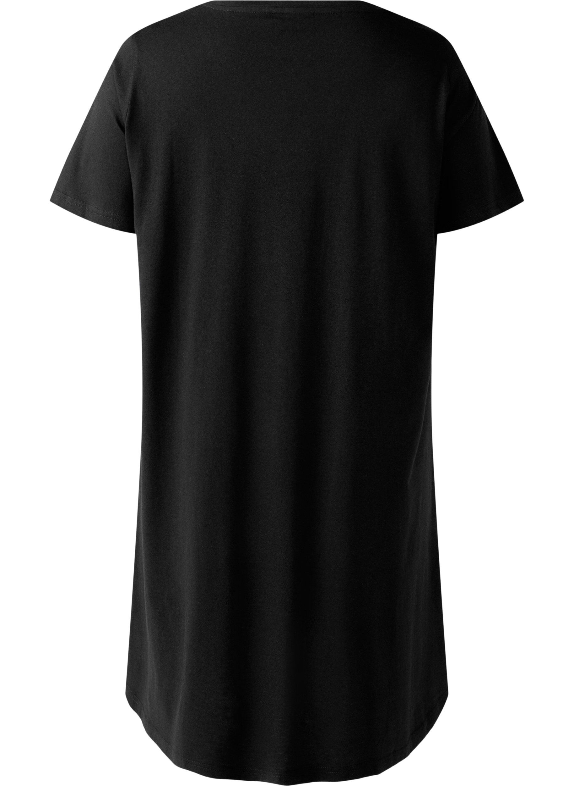 Zizzi Nachthemd aus Bio-Baumwolle mit V-Ausschnitt, , Packshot image number 1