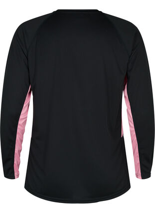 Skiunterhemd mit Kontraststreifen, Black w. Sea Pink, Packshot image number 1