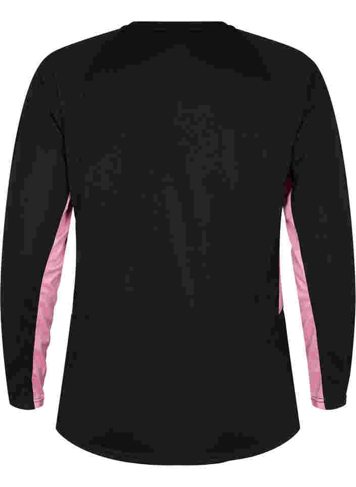 Skiunterhemd mit Kontraststreifen, Black w. Sea Pink, Packshot image number 1
