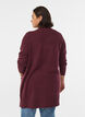Strickjacke mit Rippenstrick und Taschen, Dunkles Bordeaux, Model image number 2