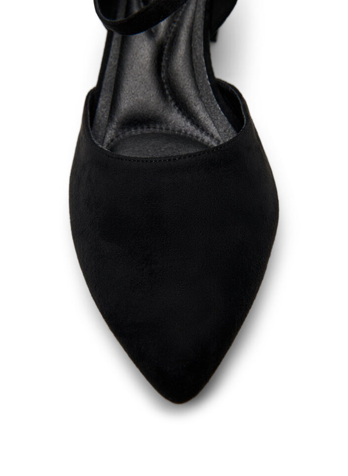 Pumps mit doppelten Riemen, Schwarz, Packshot image number 4