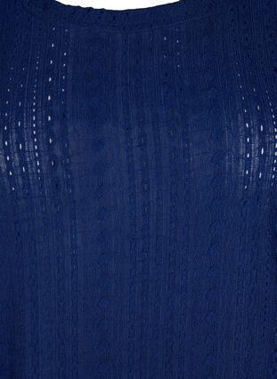Kurzarmbluse mit texturiertem Muster, Medieval Blue, Packshot image number 2