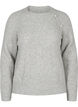 Melierter Strickpulli mit Perlenknöpfen, Light Grey Melange, Packshot image number 0