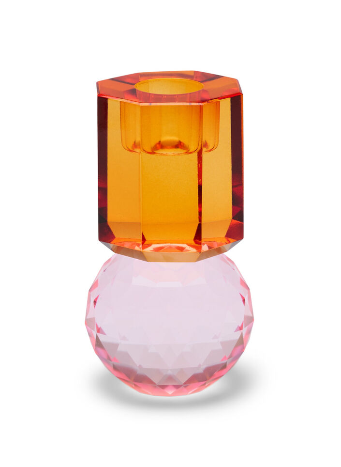Kerzenständer aus Kristallglas, Pink/Rav, Packshot