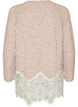 Strickpullover mit Raglan&auml;rmeln und breitem Spitzenbesatz, Beige, Packshot image number 1