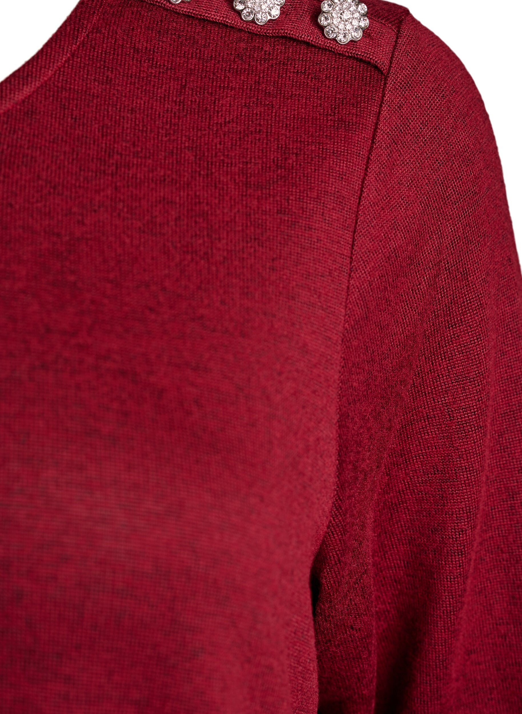 Zizzi Bluse mit Zierkn&ouml;pfen, Rot, Packshot image number 3