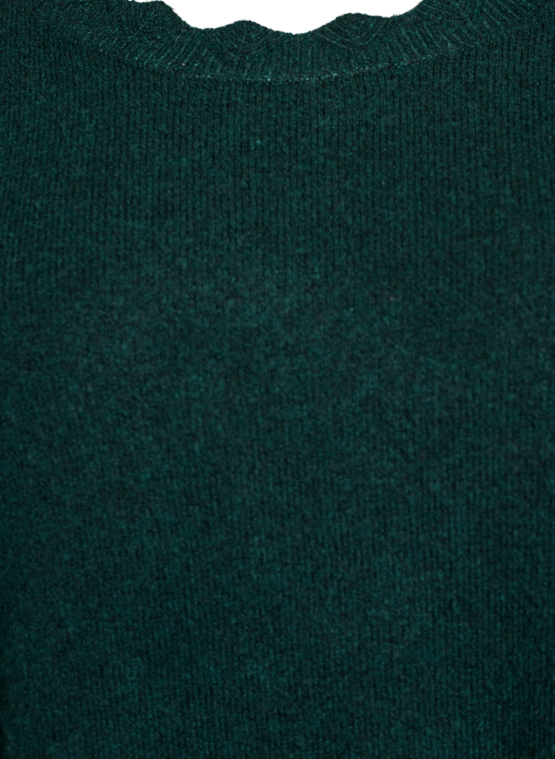 ZizziStrickbluse mit Wellenkante, Gr&uuml;n, Packshot image number 2
