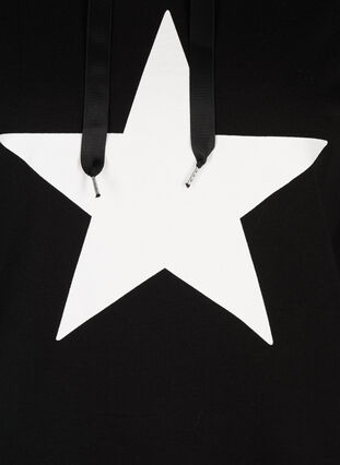 Sweatshirt mit Kapuze, Black w. white star, Packshot image number 3