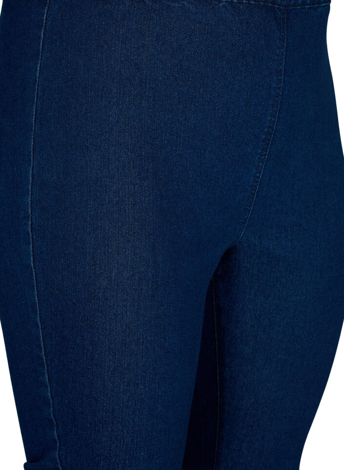 FLASH - Hoch taillierte Capri-Hose aus Denim mit Slim Fit, Blau, Packshot image number 2