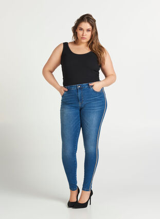Amy Jeans , Dark Blue Denim, Model image number 0
