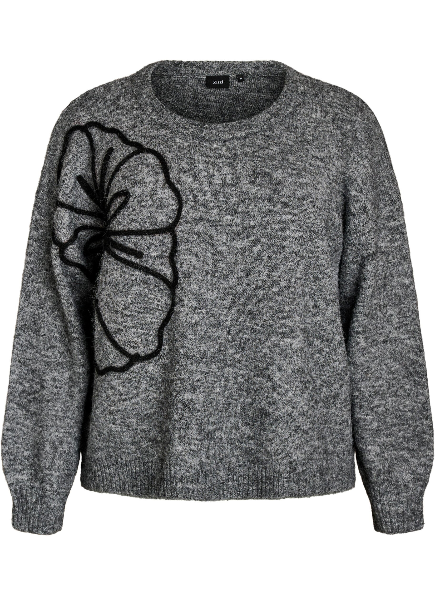 Pullover mit Blumenapplikation