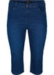 Enganliegende Denim-Caprihose aus Baumwolle, Dark blue denim, Packshot image number 0