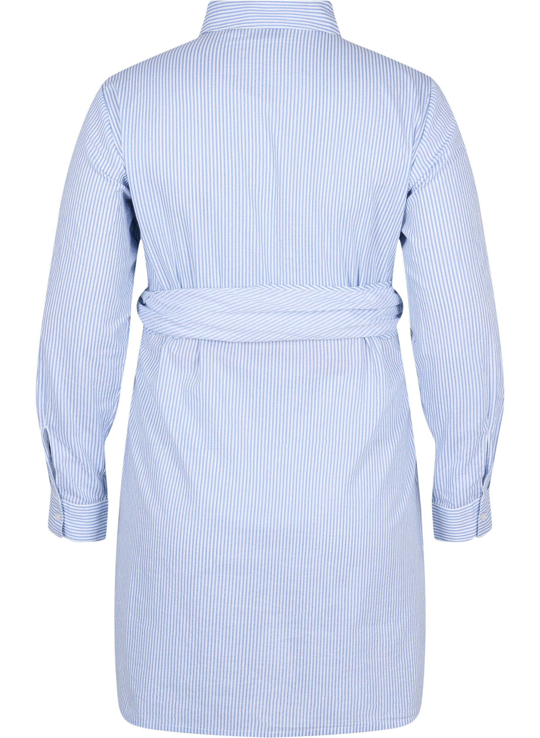 Zizzi Schwangerschafts-Hemdkleid aus Baumwolle, Blue Stripe, Packshot image number 1