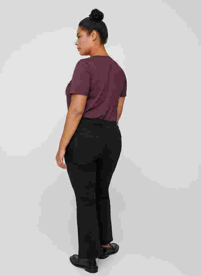 Ellen Bootcut Jeans mit hoher Taille, Black, Model